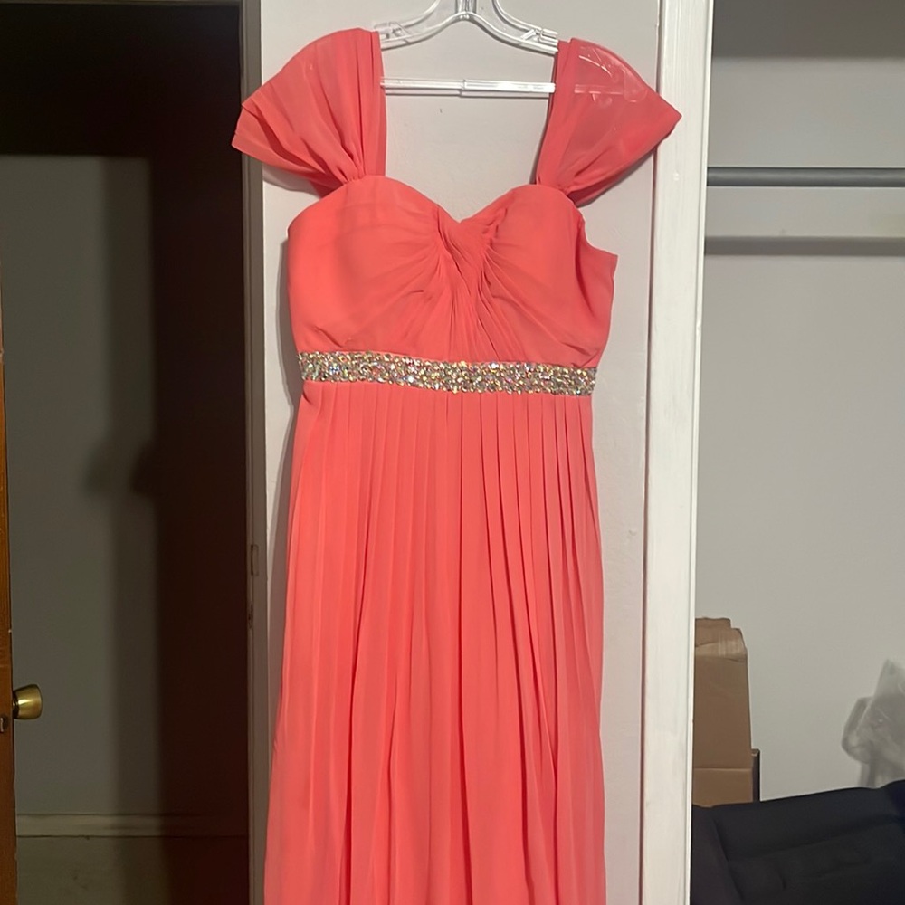 Coral Chiffon Prom Wedding Formal Dress